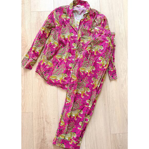 *SOLD* Pink Bagheera Long Sleeve & Pants Organic Cotton Pajama Set small - Picture 5 of 9